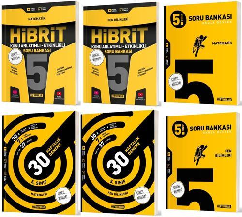 Hız 2025 5. Sınıf Matematik + Fen Bilimleri Haftalık Deneme + Hibrit + Soru Seti 6 Kitap