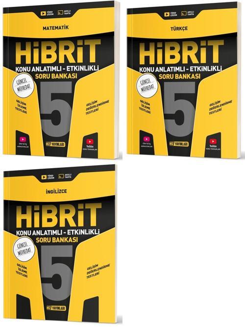Hız 2025 5. Sınıf Matematik + Türkçe + İngilizce Hibrit - Konu Seti 3 Kitap