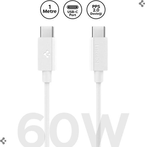 Essential 1M USB-C to USB-C 60W Kablo ACA08717 Beyaz