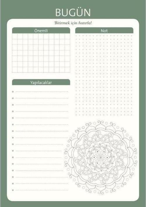 Günlük Planlayıcı Mandala Boyama (21x14,8)