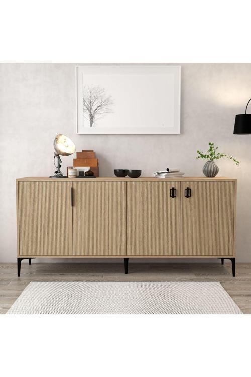 4004 Neva Konsol 180 Cm Ahşap - NaturalKonsol - Tv Ünitesi - Yemek Odası