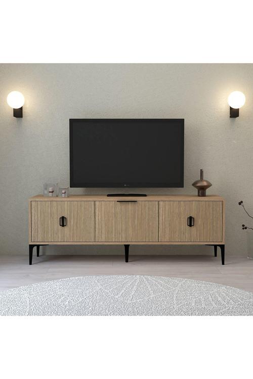 3503 Neva Tv Ünitesi 150 Cm 3 Kapaklı Ahşap - NaturalTv Sehpası