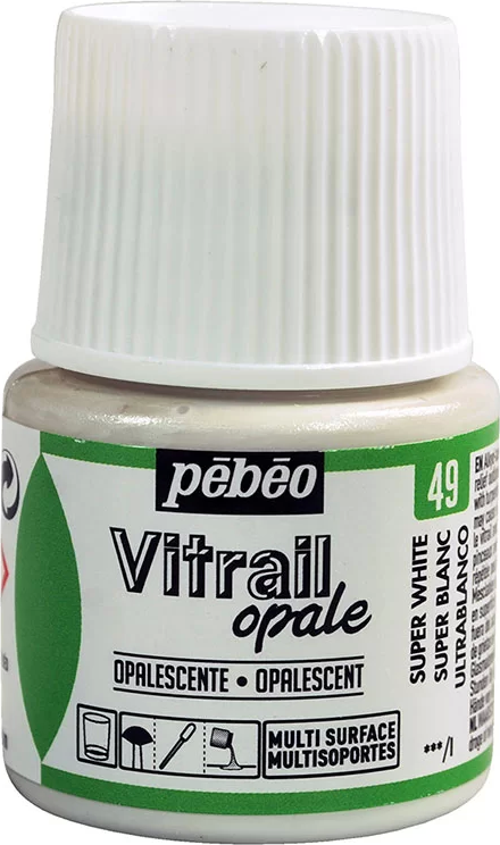 Vitrail Opak Cam Boyası 45ml Beyaz 49