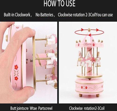 Çocuk Odası Hediyesi için Dekoratif Atlı Karıncalı Müzik Kutusu