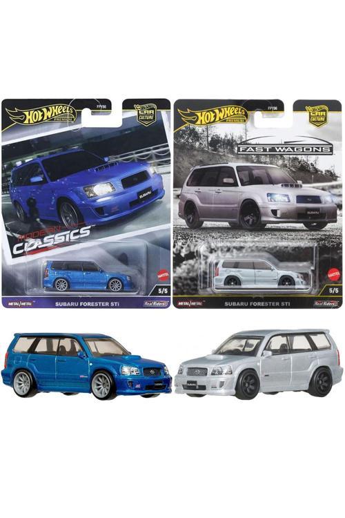 Premium Subaru Set - Subaru Forester STI Mavi & Gri (1/64)