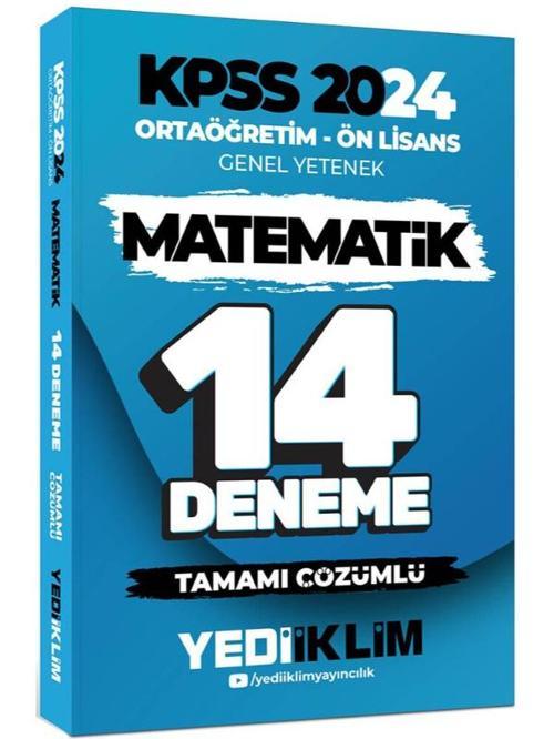 Yediiklim Yayınları Kpss Ortaöğretim Ön Lisans Genel Yetenek Matematik 14 Deneme Tamamı Çözümlü 