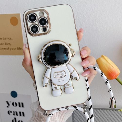 Galaxy A04E ile Uyumlu Ipli Boyun Askılı Astronot Figürlü Silikon Kılıf Pastel Renkli Epiphany Kılıf