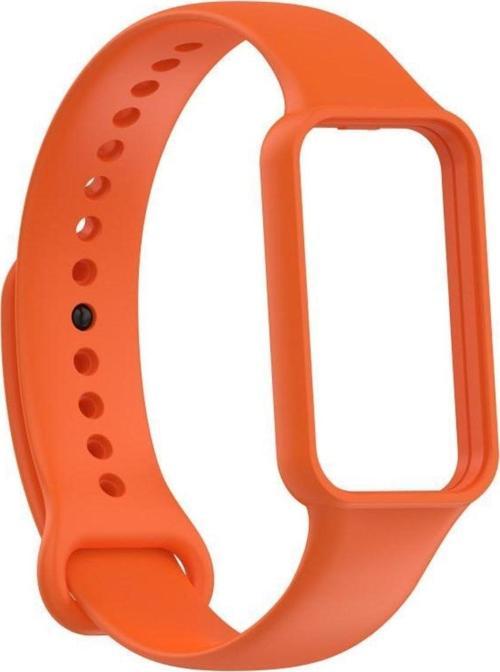 Amazfit Band 7 Ile Uyumlu Kayış Spor Saat Düz Tinta Unita Kayış Turuncu