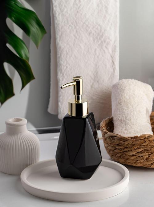 3203 Porselen Sıvı Sabunluk - Tezgah Üstü Banyo Mutfak Lavabo Sabunluğu - 250 cc