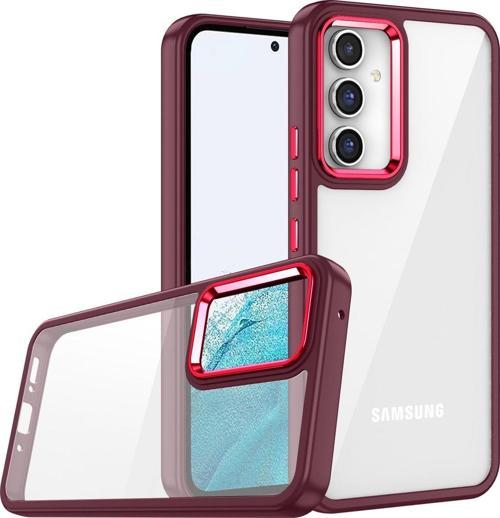 Galaxy A04s Ile Uyumlu Kılıf Kontrast Renk Tasarımlı Cynosure Kapak Kırmızı