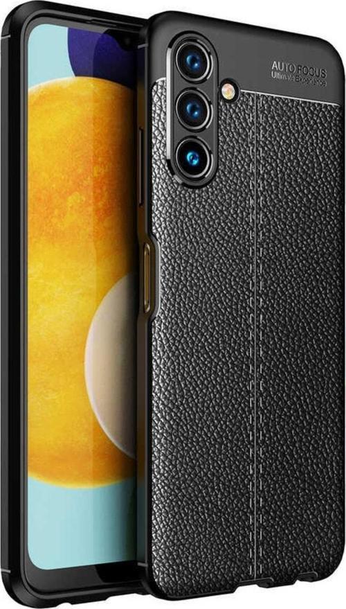 Galaxy A04s Ile Uyumlu Kılıf Niss Silikon Deri Görünümlü Siyah