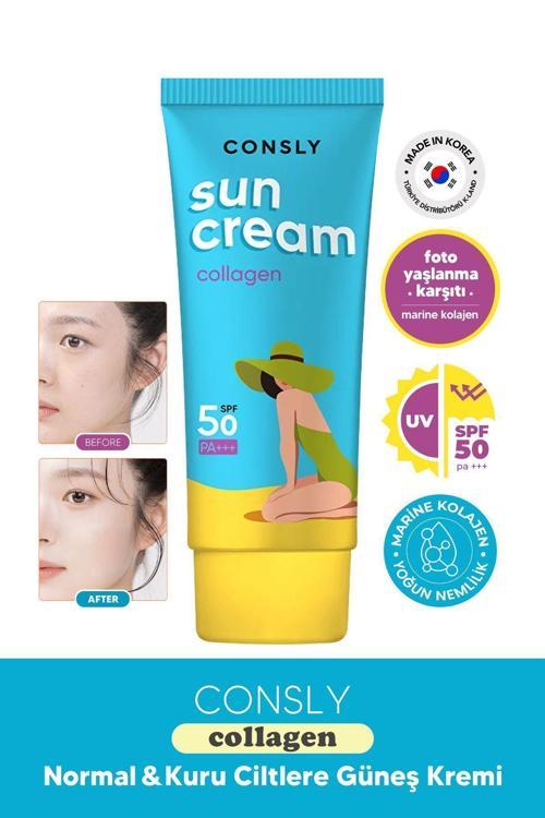 Collagen Kore Güneş Kremi Spf 50 Pa | Kolajen Içeren Nemlendirici | Kore Cilt Bakımı - 50Ml
