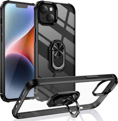 Apple Iphone 14 Pro Ile Uyumlu Kılıf Yüzük Tutuculu Standlı Freez Siyah