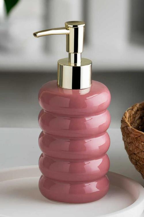 300ml Seramik Sıvı Sabunluk 17cm Pembe