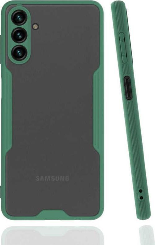 Galaxy A04s Ile Uyumlu Kılıf Renkli Kenar Perfe Tpu Silikon Koyu Yeşil