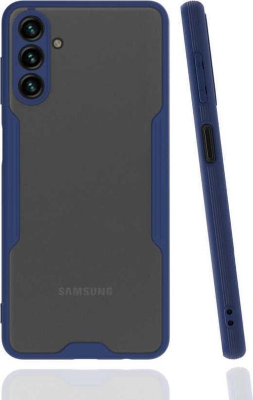 Galaxy A04s Ile Uyumlu Kılıf Renkli Kenar Perfe Tpu Silikon Lacivert