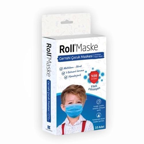 Erkek Çocuk 3 Katlı Telli Cerrahi Maske 10'lu Kutu