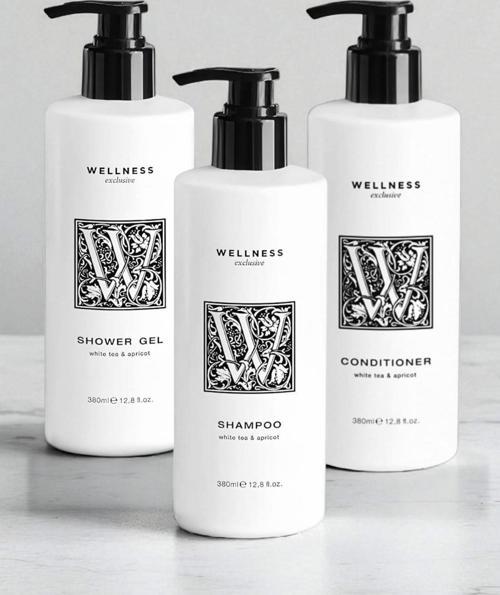 White Tea & Apricot Shampoo 380 ml + Conditioner 380 ml + Shower Gel 380 ml