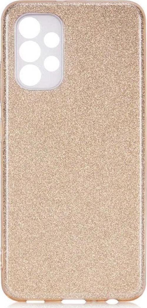 Galaxy A13 4g Ile Uyumlu Kılıf Simli Parlak Çift Katmanlı Shining Silikon Gold