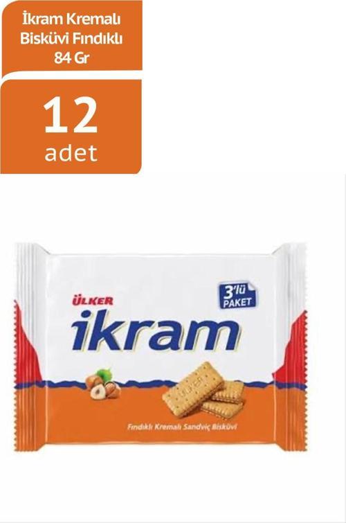 IKRAM KREMALI BİSKÜVİ FINDIKLI 3X84GR x12 ADET