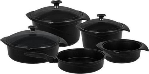 Flipper Siyah Cam Tencere Set