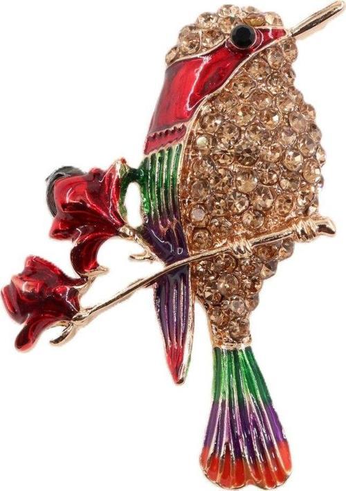 Gold taşlı kanarya kuşu broş. Yaka iğnesi. Taşlı tasarım broş. Kadın broş. Broş. Kanarya kuşu broş.