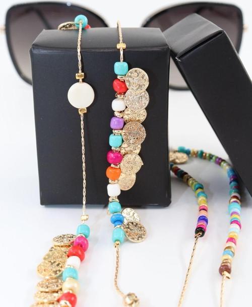 Gold Tuğralı Boncuklu Gözlük Ipi Kadın Gözlük Zinciri. Gözlük Ipi. Gözlük Ipi Askısı. Gözlük Zinciri