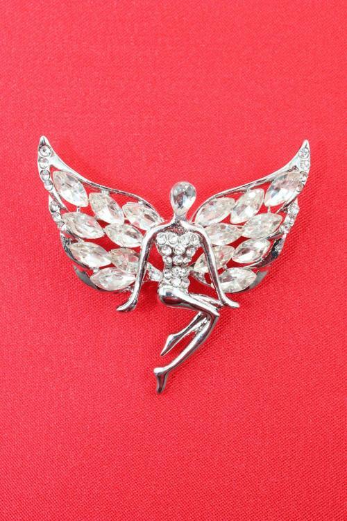 Pırlanta Melek Broş. Yaka Iğnesi Broş. Kadın Broş. Taşlı Broş. Gold Broş. Melek Peri Kızı Broş