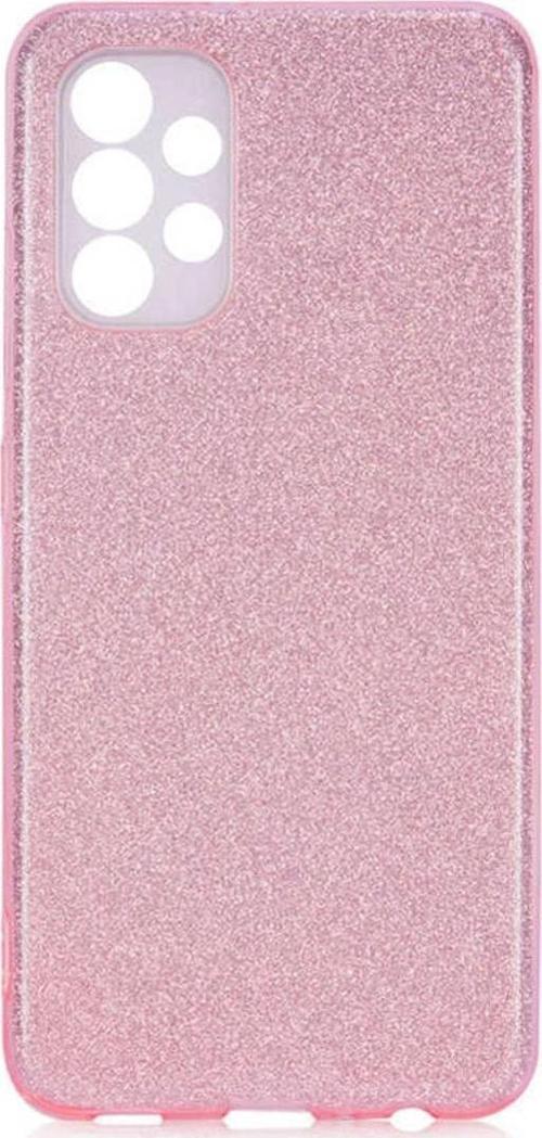Galaxy A23 Ile Uyumlu Kılıf Simli Parlak Çift Katmanlı Shining Silikon Rosegold