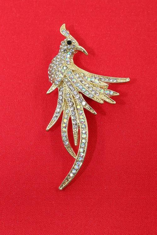 Anka Kuşu Broş. Taşlı Tasarım Anka Kuşu Broş Yaka Iğnesi Broş. Kadın Broş. Broş. Gold Broş.