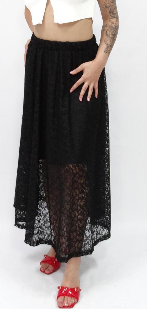 Kadın Mistik Dantelli Uzun Etek