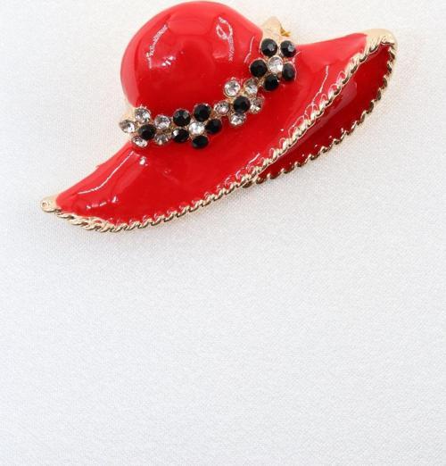 Şapka broş. Taşlı tasarım şapka broş. Yaka iğnesi kadın şapka broş. Kadın broş. Broş.