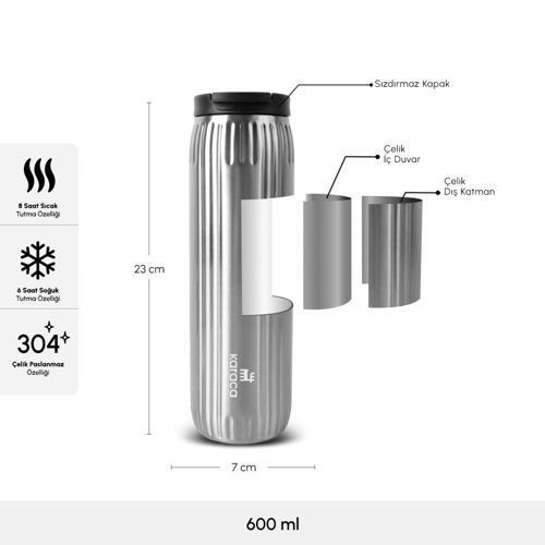 Rimo Sızdırmaz Çelik Termos 600 ml Inox