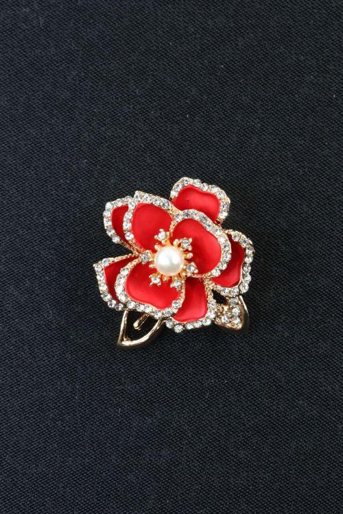Sedef çiçeği broş. Yaka iğnesi broş. Taşlı tasarım sedef çiçeği broş. Kadın broş. Broş.