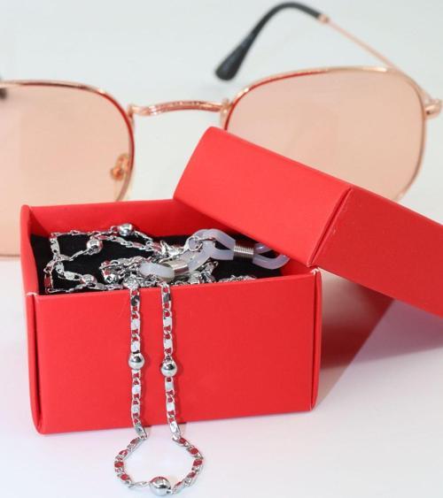 Çelik Gümüş Renk. Gözlük Zinciri. Özel Tasarım Steel. Gözlük Ipi. Gözlük Askısı. Unisex