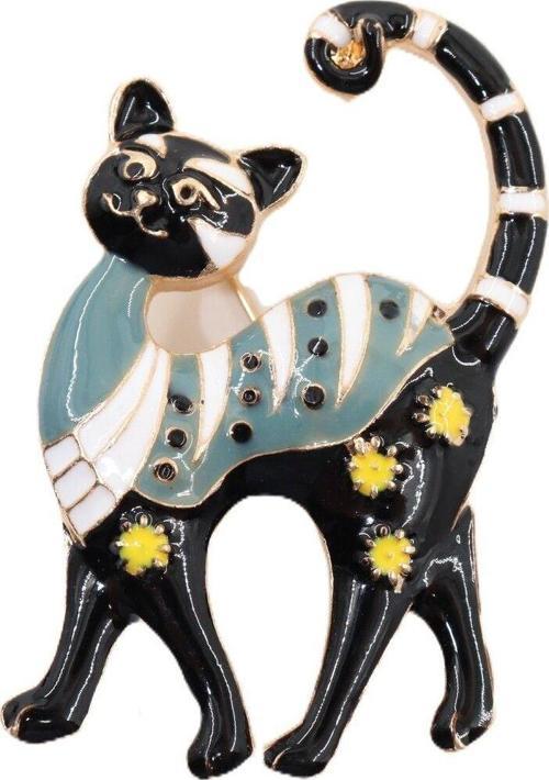 Sevimli gülen kedi broş. Yaka iğnesi kedi broş. Kadın broş. Erkek broş. Kedi broş. Unisex broş.