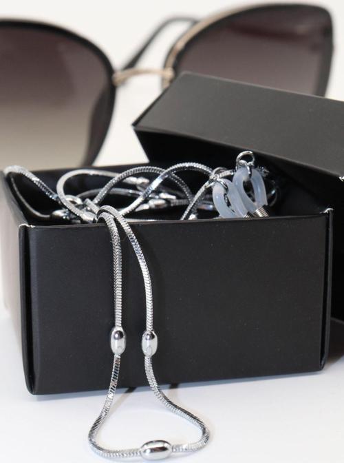 Çelik Gümüş. Çelik boncuk gözlük ipi. Gözlük Zinciri. Özel Tasarım Steel. Gözlük ipi.