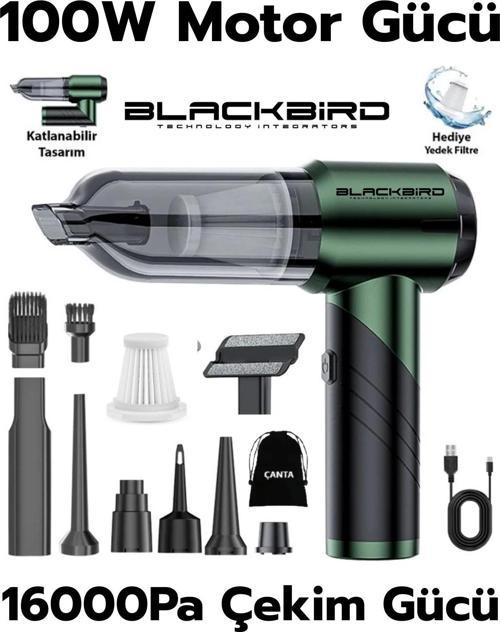 MK-5802 16000PA Katlanabilir Kablosuz Araç Süpürgesi | 3 Kademeli Güç | Şarjlı El Süpürges