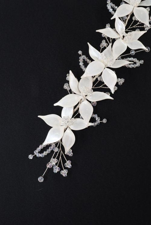 Çiçekli Sedef Gelin Tacı. Gelin Saç Aksesuarı. Nişan Saç Aksesuarı. Söz Nikah Kına Saç Aksesuarları