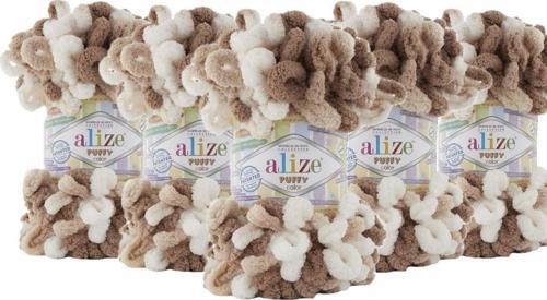 (5 Adet ) Puffy El Örgü Ipliği 5'Li Paket - Color 6398 - 100 Gr. 9 Mt. Parmak Örgü Ipi