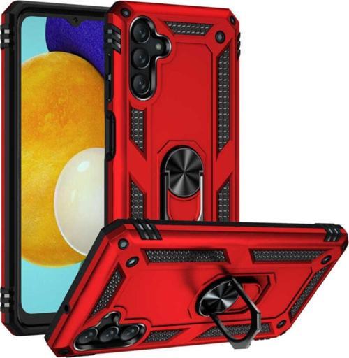 Galaxy A13 Kılıf Shockproof Yüzük Tutuculu Vega Kırmızı