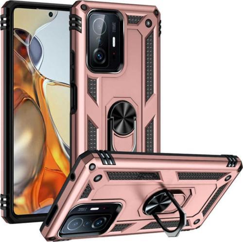 Galaxy A13 Kılıf Shockproof Yüzük Tutuculu Vega Rosegold