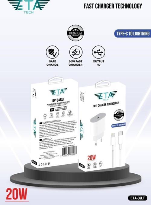 Ete Tech İphone Uyumlu Pd Yeni Nesil 20W Adaptör Ve Kablo Seti