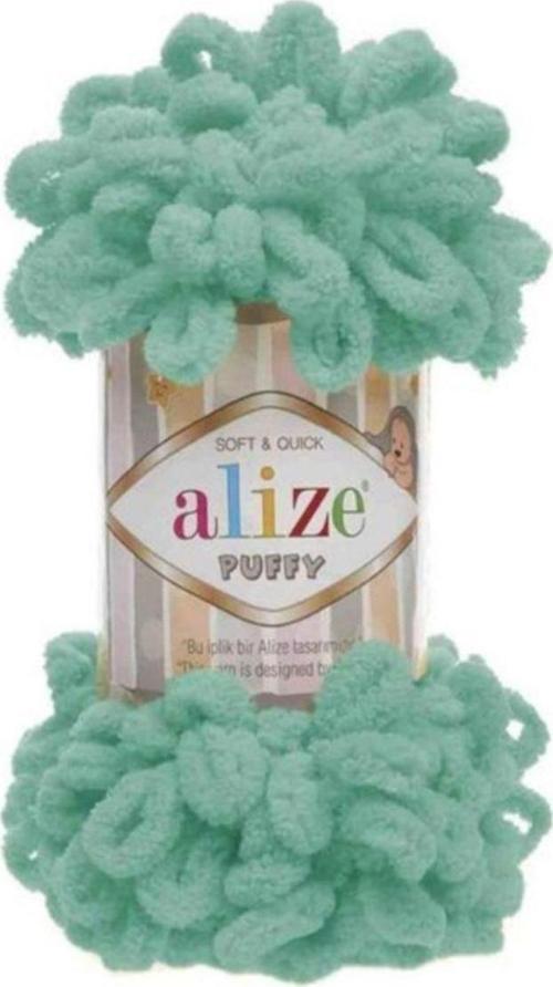 5 Adet Puffy Elle Örülen Kadife İp No 490 Mint