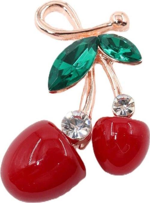 Kiraz Broş. Yaka Iğnesi Broş. Taşlı Broş. Kadın Broş. Erkek Broş. Gold Broş. Unisex Broş.