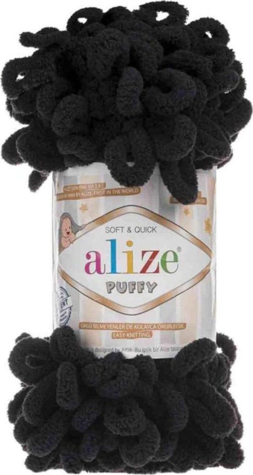 Mlvx Alize Puffy El Örgü İpi Siyah 060 Blsm