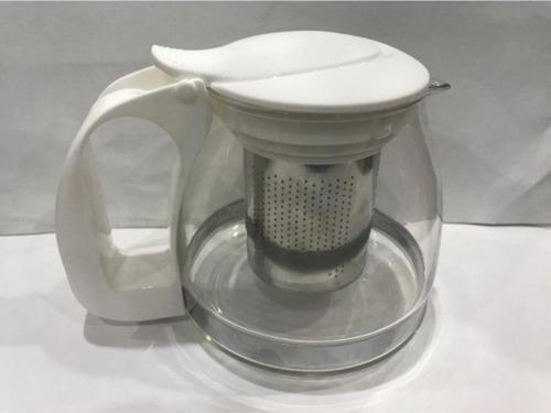 Süzgeçli Cam Demlik 700Ml Beyaz