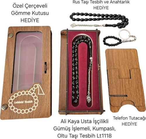 Ali Kaya Usta Gümüş İşlemeli Oltu Taşı Tesbih Lt1118