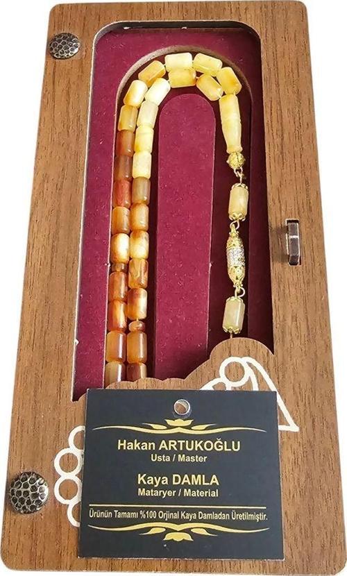 Hakan Artukoğlu Usta İşçilikli Diamond Gümüş Püsküllü Damla Kehribar Tesbih Lt1315