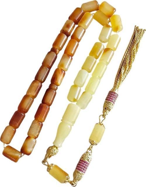 Hakan Artukoğlu Usta İşçilikli Diamond Gümüş Püsküllü Damla Kehribar Tesbih Lt1316